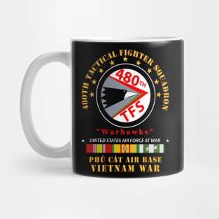 USAF - 480th Tactical Fighter Squadron - Warhawks - Phù Cát w VN SVC X 300 Mug